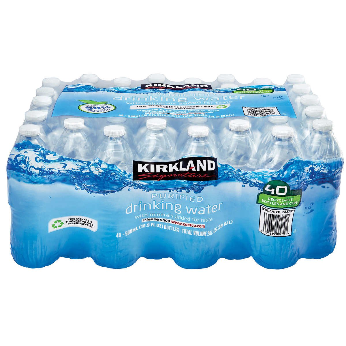 Kirkland Signature Purified Drinking Water, 16.9 fl oz, 40 ct